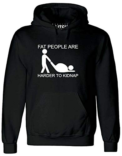 Reality Glitch Fat People Are Harder to Kidnap Mens Hoodie (Black, 5XL) von Reality Glitch