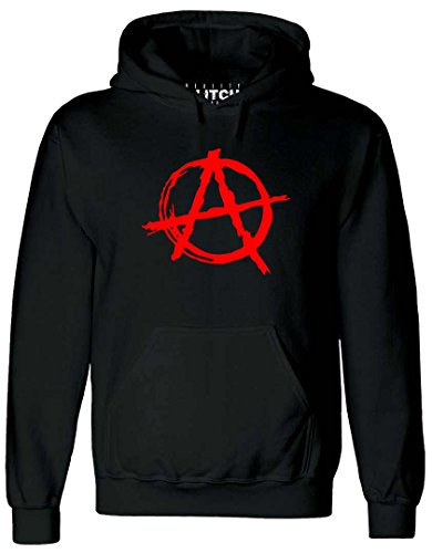 Reality Glitch Herren Anarchy Symbol Kapuzenpullover (Schwarz, Groß) von Reality Glitch