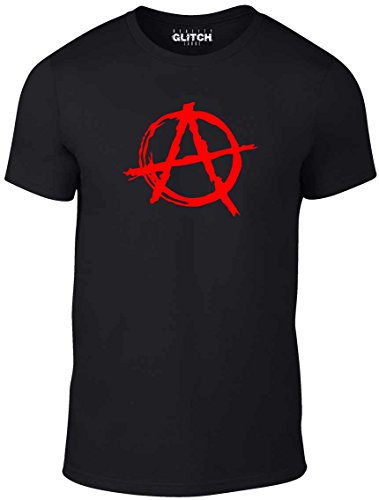Reality Glitch Herren Anarchy Symbol T-Shirt (Schwarz, X-Large) von Reality Glitch