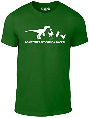 Reality Glitch Herren Evolution Sucks t Shirt (Flaschengrün, XX-Large) von Reality Glitch