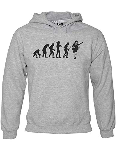 Reality Glitch Herren Evolution of Angus Young Kapuzenpullover (Hellgrau, Mittel) von Reality Glitch