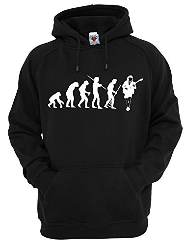 Reality Glitch Herren Evolution of Angus Young Kapuzenpullover (Schwarz, Klein) von Reality Glitch