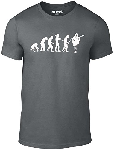 Reality Glitch Herren Evolution of Angus Young T-Shirt (Dunkelgrau, Groß) von Reality Glitch