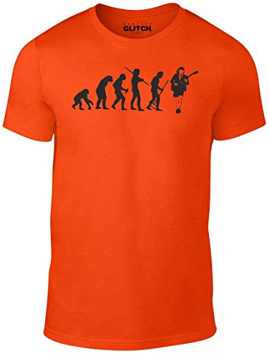Reality Glitch Herren Evolution of Angus Young T-Shirt (Orange, X-Large) von Reality Glitch