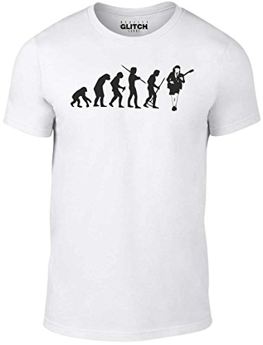 Reality Glitch Herren Evolution of Angus Young T-Shirt (Weiß, Mittel) von Reality Glitch