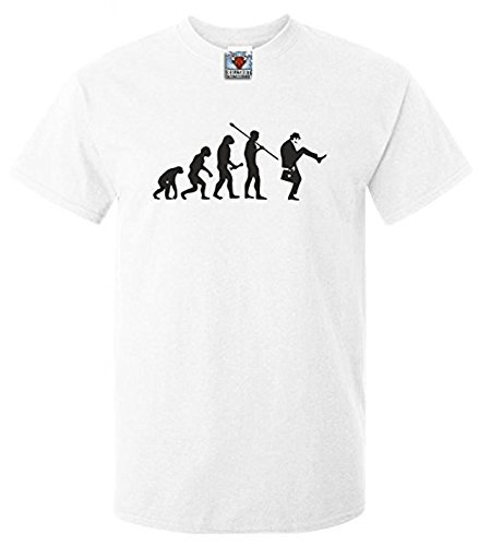 Reality Glitch Herren Evolution of Funny Walks T-Shirt (Weiß, X-Large) von Reality Glitch