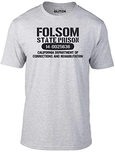 Reality Glitch Herren Folsom Prison T-Shirt (Hellgrau, Groß) von Reality Glitch