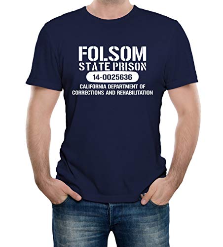 Reality Glitch Herren Folsom Prison T-Shirt (Navy Blau, X-Large) von Reality Glitch