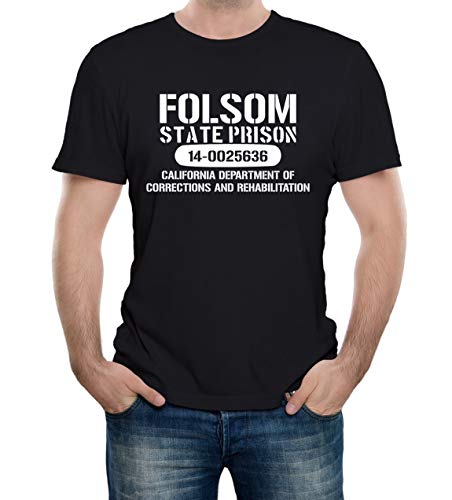 Reality Glitch Herren Folsom Prison T-Shirt (Schwarz, Groß) von Reality Glitch