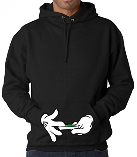 Reality Glitch Herren Hände Rollen Kapuzenpullover Schwarz 5XL von Reality Glitch