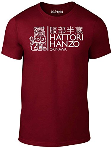 Reality Glitch Herren Hattori Hanzo T-Shirt (Burgund, Groß) von Reality Glitch