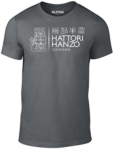 Reality Glitch Herren Hattori Hanzo T-Shirt (Dunkelgrau, Klein) von Reality Glitch