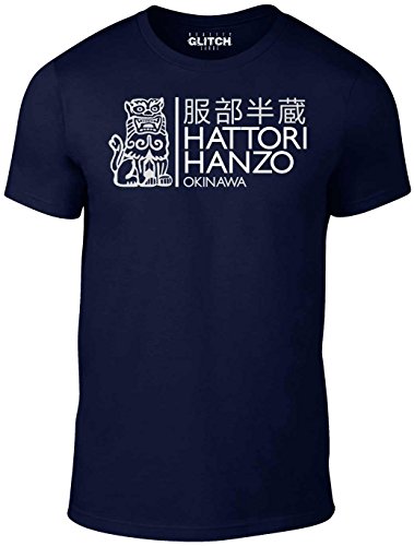 Reality Glitch Herren Hattori Hanzo T-Shirt (Navy Blau, Groß) von Reality Glitch