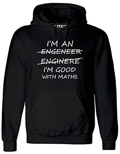 Reality Glitch Herren I'm An Engineer Good at Maths Kapuzenpullover (Schwarz, Groß) von Reality Glitch