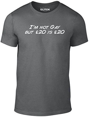 Reality Glitch Herren Im Not Gay But �20 is �20 T-Shirt (Dunkelgrau, Groß) von Reality Glitch