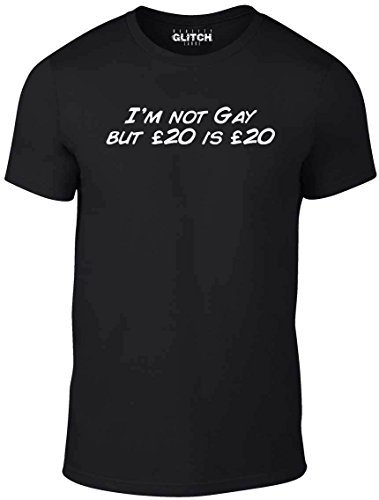 Reality Glitch Herren Im Not Gay But �20 is �20 T-Shirt (Schwarz, Groß) von Reality Glitch