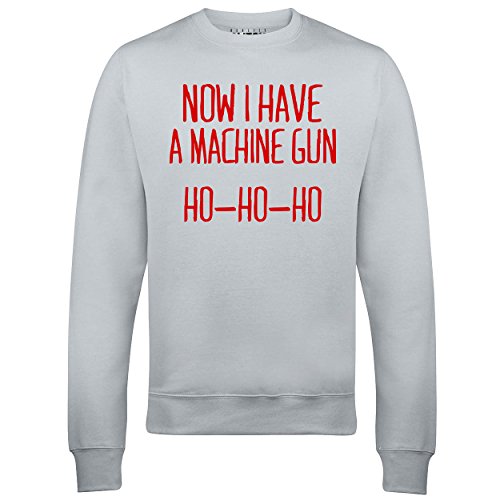 Reality Glitch Herren Now I Have a Machine Gun Ho-Ho-Ho Sweatshirt (Grau, Mittel) von Reality Glitch