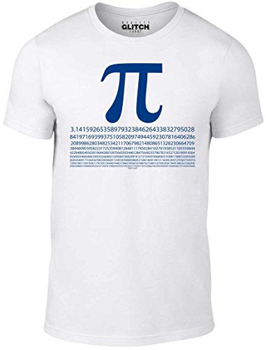 Reality Glitch Herren Pi Numbers T-Shirt (Weiß, Groß) von Reality Glitch