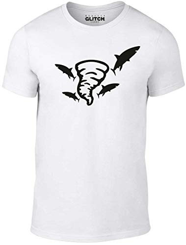 Reality Glitch Herren Sharknado T-Shirt (Weiß, Groß) von Reality Glitch