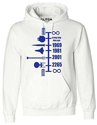 Reality Glitch Herren Spaceship Timeline Kapuzenpullover (Groß, Weiß) von Reality Glitch