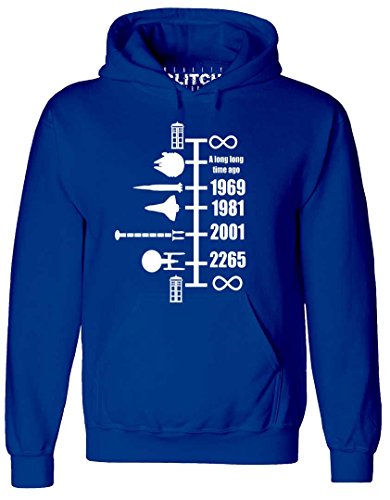 Reality Glitch Herren Spaceship Timeline Kapuzenpullover (XX-Large, Königsblau) von Reality Glitch