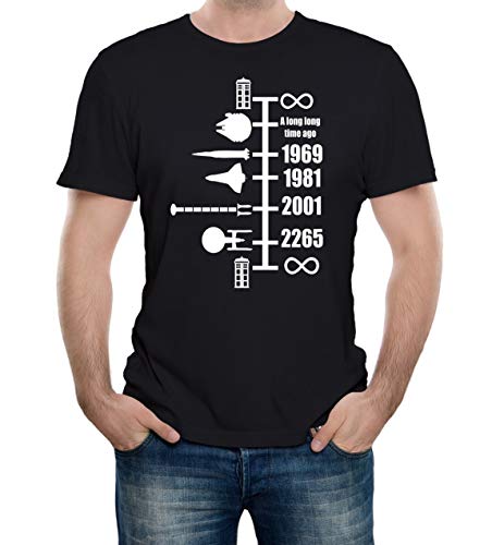 Reality Glitch Herren Spaceship Timeline T-Shirt (Schwarz, XX-Large) von Reality Glitch