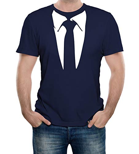 Reality Glitch Herren Suit T-Shirt (Navy Blau, Groß) von Reality Glitch
