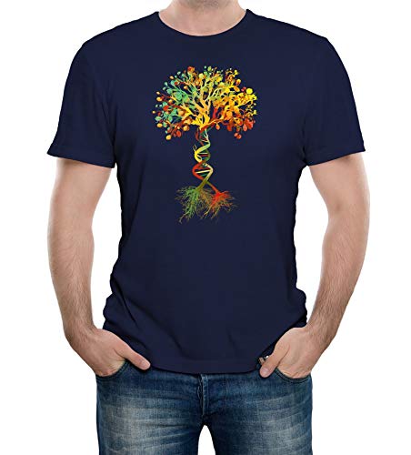 Reality Glitch Herren Tree of Life T-Shirt (Navy Blau, Klein) von Reality Glitch