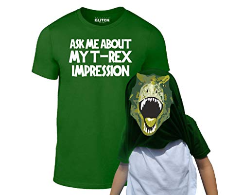 Reality Glitch Kinder T-Shirt Ask Me About My T-Rex Flip (Flaschengrün, 5-6 Jahre) von Reality Glitch