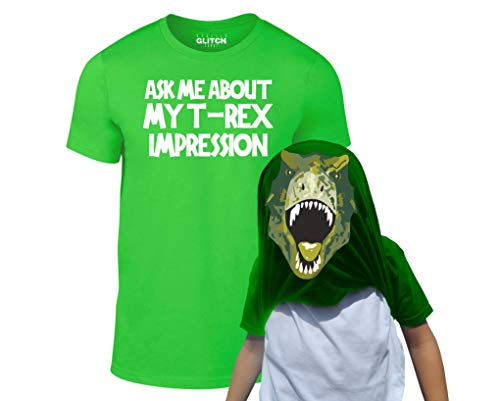 Reality Glitch Kinder T-Shirt Ask Me About My T-Rex Flip (Irisches Grün, 5-6 Jahre) von Reality Glitch