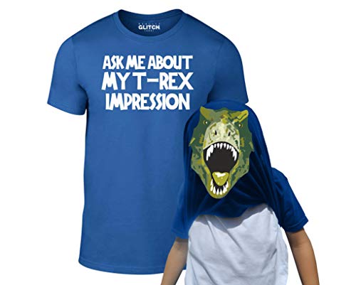 Reality Glitch Kinder T-Shirt Ask Me About My T-Rex Flip (Königsblau, 3-4 Jahre) von Reality Glitch