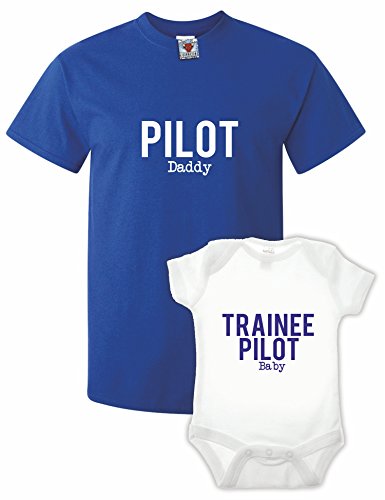 Reality Glitch Pilot T-Shirt und Strampler Doppelpack (Blau/Weiß, Mittel/0-3 Monate) von Reality Glitch