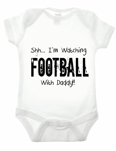 Reality Glitch Shh...I'm Watching Football with Daddy Strampler (Weiß, 12-18 Monate) von Reality Glitch