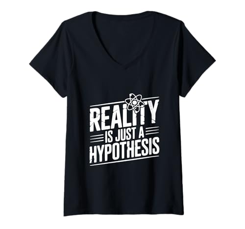 Damen Die Realität ist nur eine Hypothese, lustige Wissenschaft T-Shirt mit V-Ausschnitt Damen Die Realität ist nur eine Hypothese, lustige Wissenschaft T-Shirt mit V-Ausschnitt von Reality Is Just A Hypothesis Funny Science