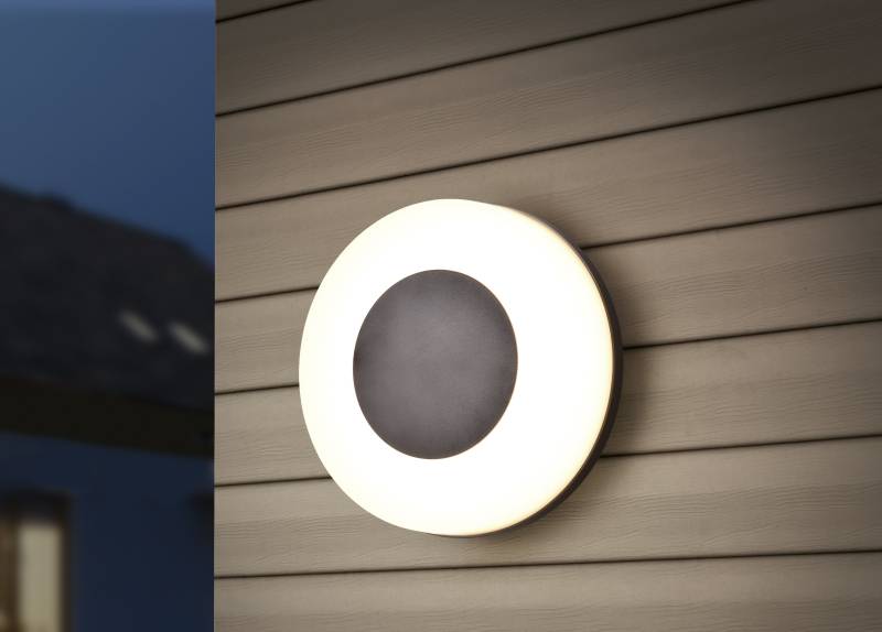 REALITY Leuchten LED Außen-Wandleuchte "MORENA, runde LED Wandlampe Deckenlampe Hauswand Fassade Garten IP54" LED-Board 1 Stk. warmweiß - kaltweiß Lichtfarbe einstellbar warmweiß bis kaltweiß 2300/3000/4000K 1500Lumen von Reality Leuchten