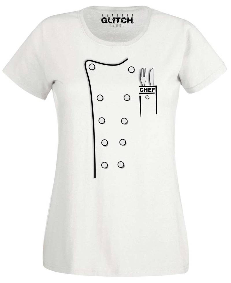 Reality Glitch Damen Chef Whites T-Shirt von RealityGlitchUK