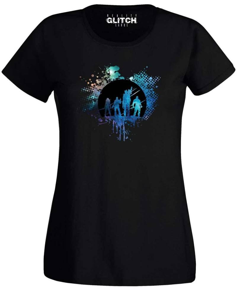 Reality Glitch Damen Galaxy Silhouette Splat T-Shirt von RealityGlitchUK