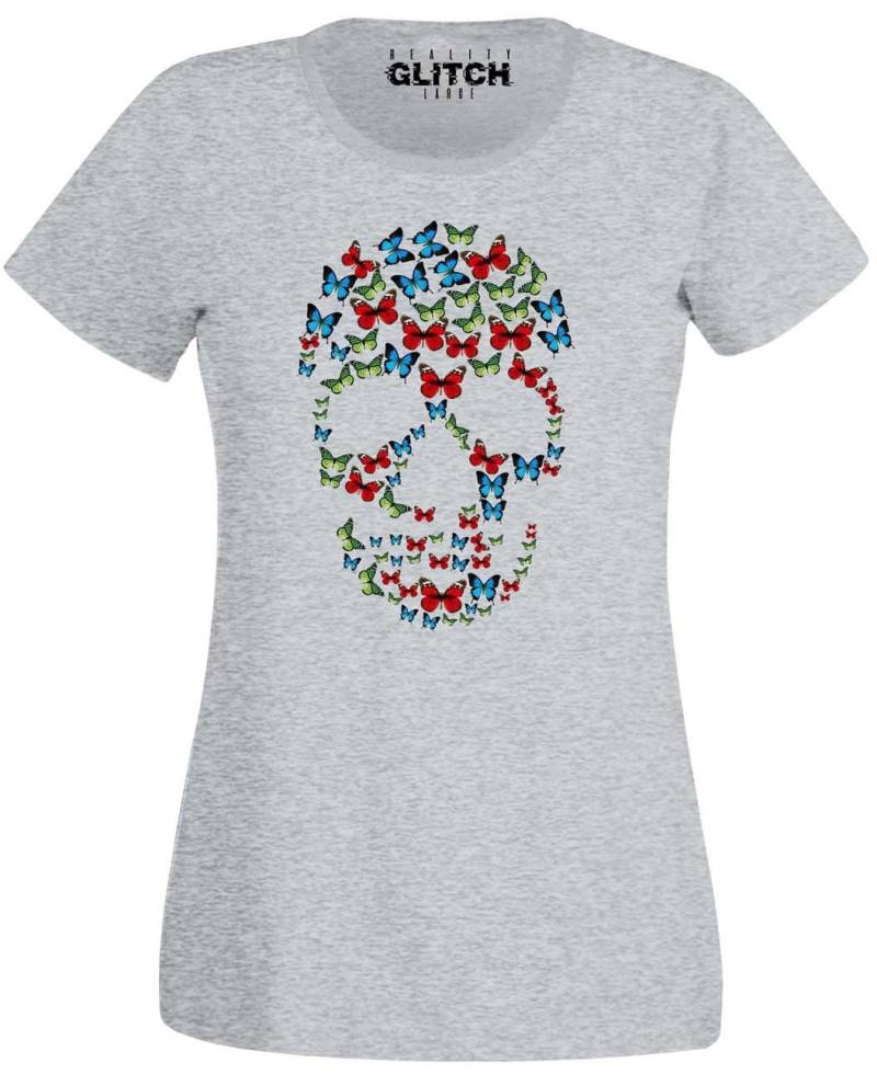 Reality Glitch Women Es Butterfly Skull Slim-Fit T-Shirt von RealityGlitchUK