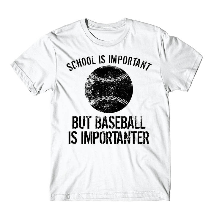 Lustiges Baseball Shirt - School Is Wichtig But Wichtiger Back To T-Shirt Von Really Super Shirts von ReallyAwesomeShirts