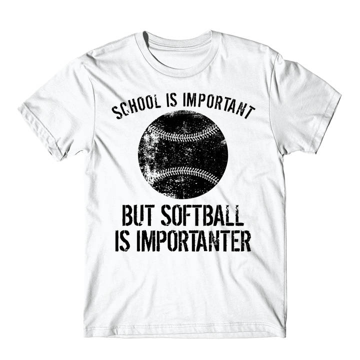 Lustiges Softball Shirt - School Is Wichtig But Wichtiger Back To T-Shirt Von Really Super Shirts von ReallyAwesomeShirts