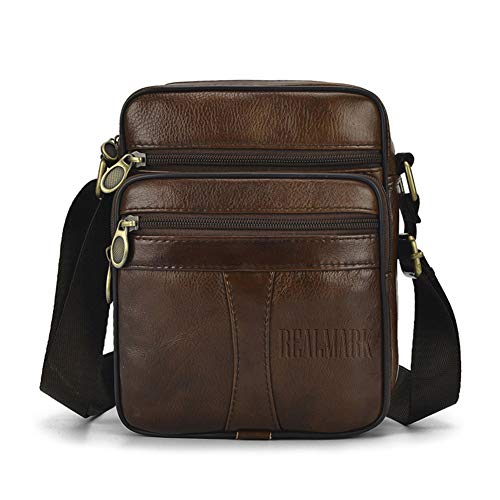 Realmark Leder Umhängetasche Herren Echtleder Schultertasche Männer Messenger Business Handtasche Herrentasche Arbeitstasche von Realmark