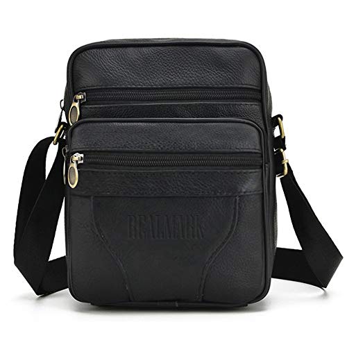 Realmark Leder Umhängetasche Herren Echtleder Schultertasche Männer Messenger Business Handtasche Herrentasche Arbeitstasche von Realmark