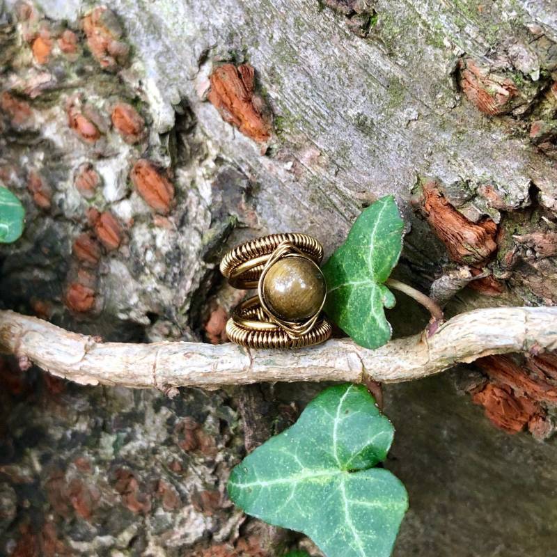 Handgemachte Bronze Gold Tiger Auge Edelstein Dreadlock Perlen von RealmsEnd