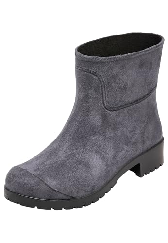 Realpaks Damen Knöchel PVC wasserdichte Outdoor-Gummistiefel für Gartenarbeitsschuhe BGT 6/2 Grau_37 von Realpaks