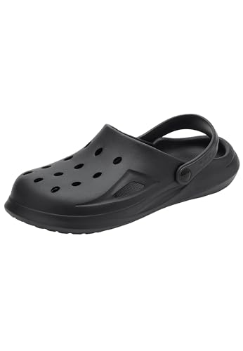 Realpaks Herren Clogs pantoletten - gartenclogs gartenschuhe - hausschuhe schlappen Schwarz_41 von Realpaks