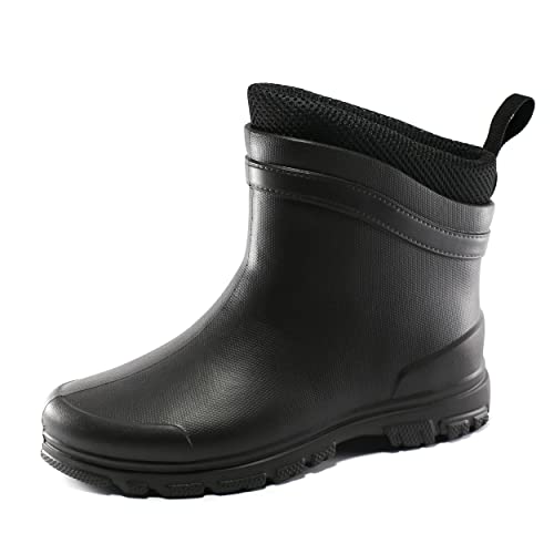 Realpaks Herren Kurzstiefel ETBM-11 - Herren Gummistiefel - Herren Stiefelette - kurze Gummistiefel (Schwarz, EU Schuhgrößensystem, Erwachsene, Numerisch, M, 43) von Realpaks