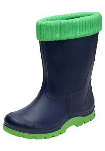 Realpaks Wasserdichte Kinder Gummistiefel SD 2/2 - Regenstiefel für Jungen und Mädchen - wasserdicht Blau 27_28 von Realpaks