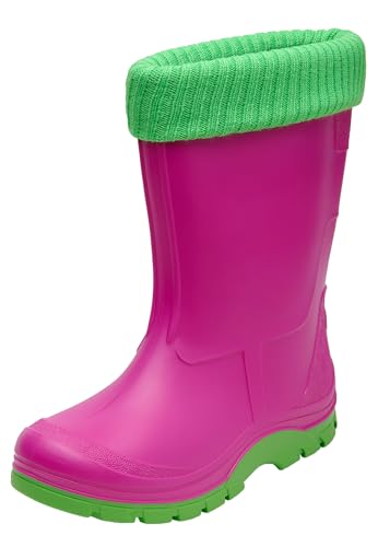 Realpaks Wasserdichte Kinder Gummistiefel SD 2/2 - Regenstiefel für Jungen und Mädchen - wasserdicht Rosa 25_26 von Realpaks