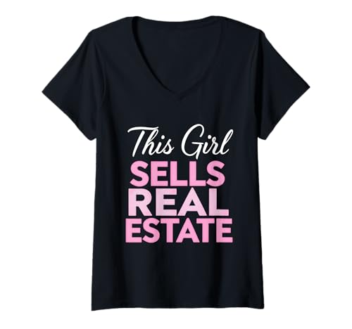 Damen Dieses Mädchen verkauft Immobilien, Miete, Makler, Damen T-Shirt mit V-Ausschnitt Damen Dieses Mädchen verkauft Immobilien, Miete, Makler, Damen T-Shirt mit V-Ausschnitt von Realtor Home House Seller Real Estate Agent Gifts