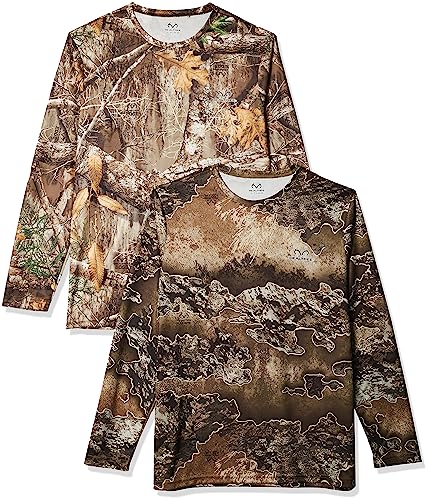 Realtree Herren 2 Pack Long Sleeve Performance Tees T-Shirt, Edge Excape, L von Realtree